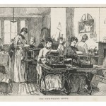 Undated black and white illustration for a publication, c.1890